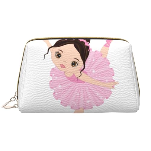 Kleine Ballerina Tanzende Mädchen Bedruckte Leder Make-up Tasche für Frauen Mädchen - Tragbare Reise Kosmetik Organizer Kulturbeutel, Little Ballerina, tanzendes Mädchen, Einheitsgröße von VGFJHNDF