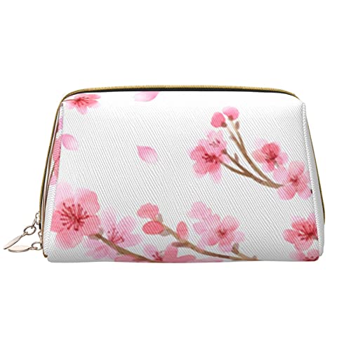 Kosmetiktasche aus Leder, silberfarben, geometrische Figur, bedruckt, für Damen und Mädchen, tragbar, Reise-Kosmetik-Organizer, Kulturbeutel, Plum Blossom, Einheitsgröße von VGFJHNDF