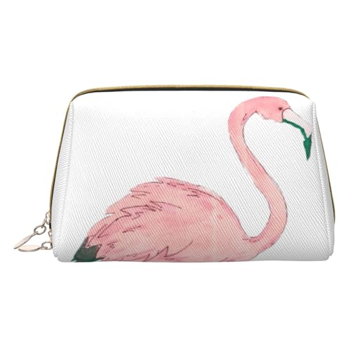 Kosmetiktasche aus Leder mit niedlichem Fisch-Motiv, für Damen und Mädchen, klein, tragbar, Reise-Kosmetik-Organizer, Kulturbeutel, Handbemalter Flamingo-Vog, Einheitsgröße von VGFJHNDF