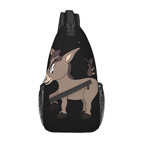 Lollipop Sling Bag Travel Crossbody Rucksack Chest Pack für Männer Frauen, verstellbare linke und rechte Schulter Wandern Casual Daypack, Cartoon Esel, Einheitsgröße von VGFJHNDF