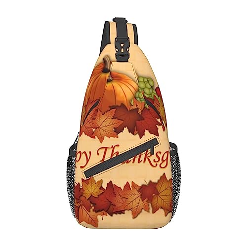 Lollipop Sling Bag Travel Crossbody Rucksack Chest Pack für Männer Frauen, verstellbare linke und rechte Schulter Wandern Casual Daypack, Haapy Thanksgiving, Einheitsgröße von VGFJHNDF