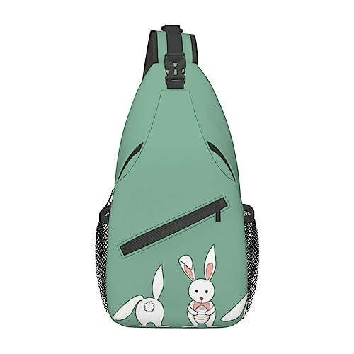 Lollipop Sling Bag Travel Crossbody Rucksack Chest Pack für Männer Frauen, verstellbare linke und rechte Schulter Wandern Casual Daypack, Osterhase, Einheitsgröße von VGFJHNDF