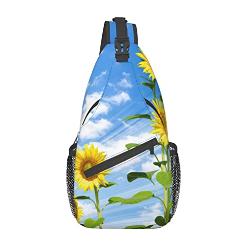 Lollipop Sling Bag Travel Crossbody Rucksack Chest Pack für Männer Frauen, verstellbare linke und rechte Schulter Wandern Casual Daypack, Wunderschöne Sonnenblume, Einheitsgröße von VGFJHNDF