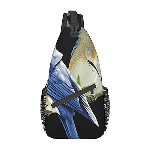 Lollipop Sling Bag Travel Crossbody Rucksack Chest Pack für Männer Frauen, verstellbare linke und rechte Schulter Wandern Casual Daypack, Zwei Vögel, Einheitsgröße von VGFJHNDF