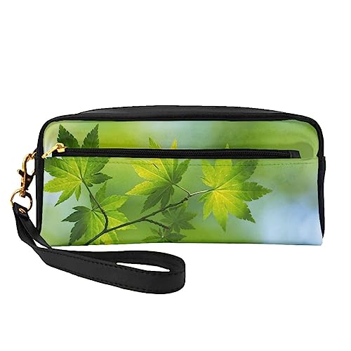 Niedliche Reh-Reise-Make-up-Tasche mit Griffschlaufe – weiches und vielseitiges PU-Leder, tragbare Kosmetiktasche für Damen und Mädchen, Geschenk, Hd Green Nature, Einheitsgröße von VGFJHNDF