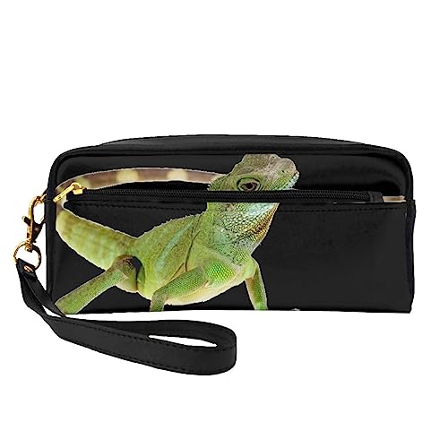 Niedliche Reh-Reise-Make-up-Tasche mit Griffschlaufe – weiches und vielseitiges PU-Leder, tragbare Kosmetiktasche für Damen und Mädchen, Geschenk, Lizard HD, Einheitsgröße von VGFJHNDF