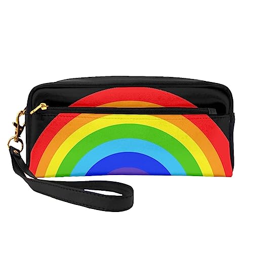 Niedliche Reh-Reise-Make-up-Tasche mit Griffschlaufe – weiches und vielseitiges PU-Leder, tragbare Kosmetiktasche für Damen und Mädchen, Geschenk, regenbogenfarben, Einheitsgröße von VGFJHNDF