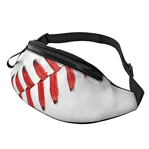 Niedliche Waschbär-Sport-Hüfttasche mit Reißverschluss und Kopfhörerloch, Laufgürteltasche mit verstellbarem Gürtel für Männer und Frauen, Baseball Lace Close Up, Einheitsgröße von VGFJHNDF