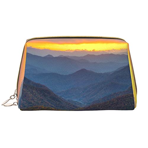 Oodles of Poodles Bedruckte Make-up-Tasche aus Leder für Frauen Mädchen – Tragbare Reise Kosmetik Organizer Kulturbeutel, Blue Ridge Parkway Mountains, Einheitsgröße von VGFJHNDF