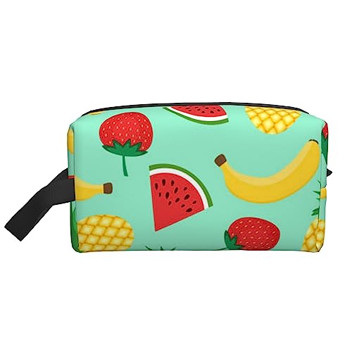 Osterhasen-Reise-Make-up-Tasche mit Griffschlaufe – große Kapazität, tragbar, Kosmetik-Organizer-Tasche für Damen und Mädchen, Geschenke, Banane Erdbeere Ananas, Einheitsgröße von VGFJHNDF