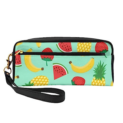 Osterhasen-Reise-Make-up-Tasche mit Griffschlaufe – weiches und vielseitiges PU-Leder, tragbare Kosmetiktasche für Damen und Mädchen, Geschenke, Banane Erdbeere Ananas, Einheitsgröße von VGFJHNDF