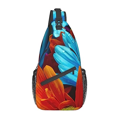 Palm Tree Over Blue Sea Ocean Seascape Sling Bag Travel Crossbody Backpack Chest Pack for Men Women, Adjustable Left and Right Shoulders Hiking Casual Daypack, Mehrfarbige Sonnenblume, Einheitsgröße von VGFJHNDF