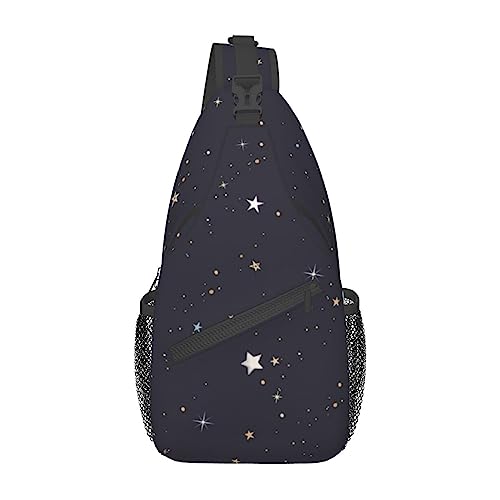 Peacock Sling Bag Travel Crossbody Backpack Chest Pack for Men Women, Adjustable Left and Right Shoulders Hiking Casual Daypack, Galaxy, Einheitsgröße von VGFJHNDF
