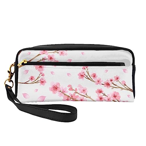 Pflaumenblüten-Reise-Make-up-Tasche mit Griffschlaufe – weiches und vielseitiges PU-Leder, tragbare Kosmetiktasche für Damen und Mädchen, Geschenke, Plum Blossom, Einheitsgröße von VGFJHNDF