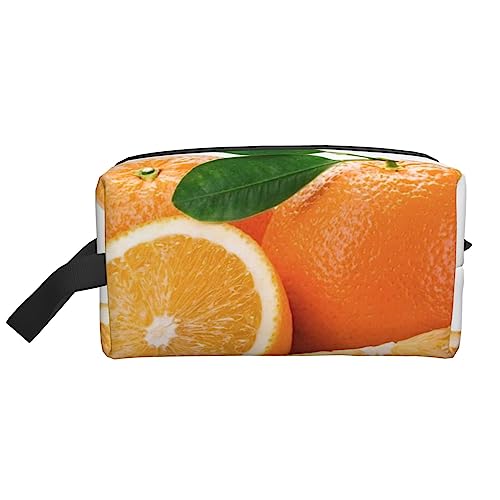 Reise-Make-up-Tasche mit Tragegriff, Sonnenblumen, gelbe Blumen, große Kapazität, tragbar, Kosmetiktasche für Damen und Mädchen, Geschenke, Orange, Einheitsgröße von VGFJHNDF