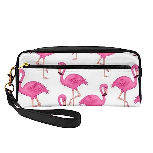 Reise-Make-up-Tasche mit Tragegriff, weiches und vielseitiges PU-Leder, tragbar, für Damen, Mädchen, Geschenk, Rosa Flamingo, Einheitsgröße von VGFJHNDF