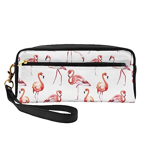 Reise-Make-up-Tasche mit tropischem Flamingo-Motiv, weiches und vielseitiges PU-Leder, tragbare Kosmetiktasche für Damen und Mädchen, Geschenk, Flamingo, Einheitsgröße von VGFJHNDF