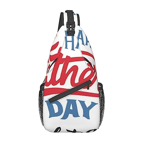 Rucksack mit Musik-Hintergrund, Schultertasche, Reise-Umhängetasche, Brusttasche, für Männer und Frauen, verstellbare linke und rechte Schultern, Wandern, lässiger Tagesrucksack, Happy Father's Day von VGFJHNDF