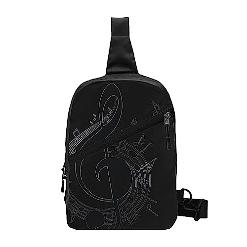 Schultertasche mit Knochen- und Pfotenabdruck, faltbar, Crossbody-Rucksack, Brusttasche für Männer und Frauen, verstellbare linke und rechte Schulter, Sport, lässiger Tagesrucksack, Musik, Einheitsgröße von VGFJHNDF