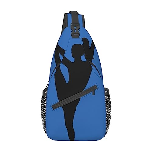 Schultertasche mit Knochen- und Pfotenabdruck-Motiv, Reise-Umhängetasche, Brustrucksack für Männer und Frauen, verstellbare linke und rechte Schultern, Wandern, lässiger Tagesrucksack, Cheerleader, Einheitsgröße von VGFJHNDF