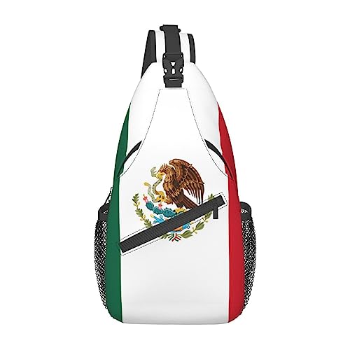 Taekwondo Design Sling Bag Travel Crossbody Rucksack Brusttasche für Männer Frauen, verstellbare linke und rechte Schultern, Wandern, Casual Daypack, Flagge Mexikos, Einheitsgröße von VGFJHNDF