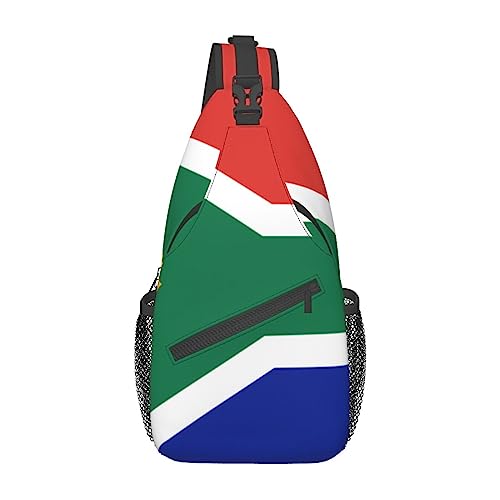 Taekwondo Design Sling Bag Travel Crossbody Rucksack Brusttasche für Männer Frauen, verstellbare linke und rechte Schultern, Wandern, Casual Daypack, Flagge Südafrikas, Einheitsgröße von VGFJHNDF