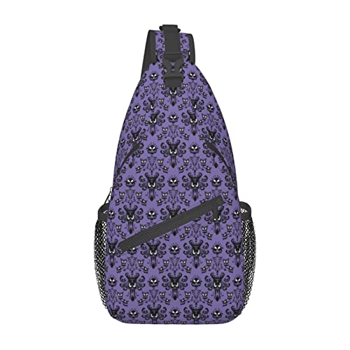 Taekwondo Design Sling Bag Travel Crossbody Rucksack Brusttasche für Männer Frauen, verstellbare linke und rechte Schultern, Wandern, Casual Daypack, Geisterhaus 1, Einheitsgröße von VGFJHNDF