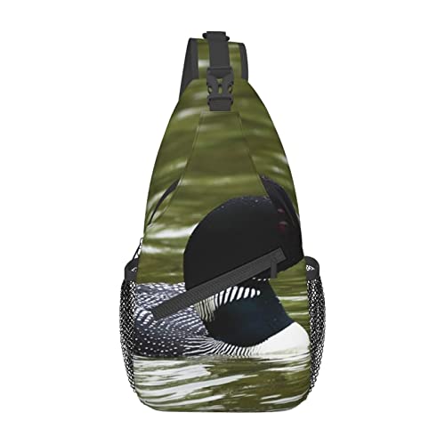 Taekwondo Design Sling Bag Travel Crossbody Rucksack Brusttasche für Männer Frauen, verstellbare linke und rechte Schultern, Wandern, Casual Daypack, Loon Nature Bird, Einheitsgröße von VGFJHNDF