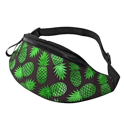 Turtle Write Sport-Hüfttasche mit Reißverschluss und Kopfhörerloch, Laufgürteltasche mit verstellbarem Gürtel für Damen und Herren, Ananas Art, Einheitsgröße von VGFJHNDF