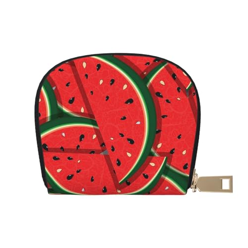 VGFJHNDF Beach in Sunset Time bedruckte klassische Ledergeldbörse & Kartenhalter - stilvolles Geschenk für Männer und Frauen, Rote Wassermelone, Einheitsgröße von VGFJHNDF