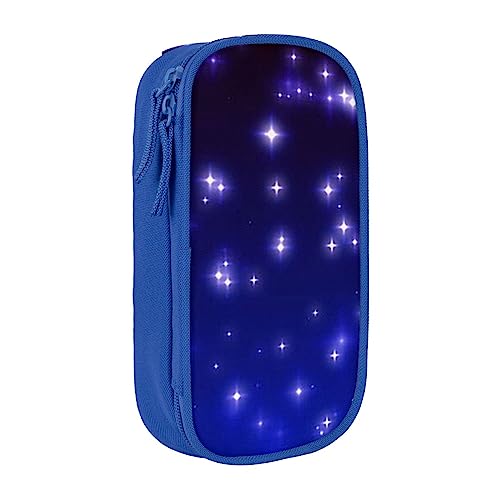 VGFJHNDF Bright Stars Federmäppchen mit Fächern für Büro, Uni, Schule, Erwachsene, Teenager, Mädchen, Jungen, Schwarz, blau, Einheitsgröße, Make-up-Tasche von VGFJHNDF