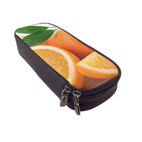 VGFJHNDF Canadian Smokey Mountain Cliff Federmäppchen Leder Flip Pencil Box Tasche Organizer für Büro College Schule Erwachsene Teenager Mädchen Junge, Orange, Einheitsgröße, Make-up-Tasche von VGFJHNDF