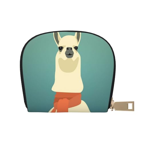 VGFJHNDF Dog Beach Palmen bedruckte klassische Ledergeldbörse & Kartenhalter – stilvolles Geschenk für Männer und Frauen, Llama In A Scarf, Einheitsgröße von VGFJHNDF