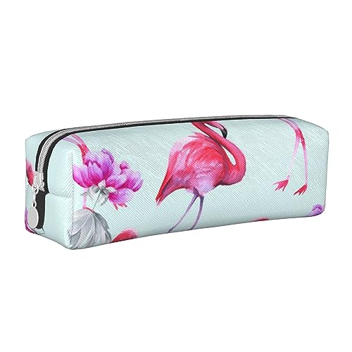 VGFJHNDF Eiffelturm Liebe Paris Leder Federmäppchen Reißverschluss Federmäppchen - Schule Minimalistisches Federmäppchen und Make-up-Tasche für Männer Frauen Mädchen Jungen, Pink Flamingos, von VGFJHNDF