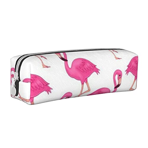 VGFJHNDF Eiffelturm Liebe Paris Leder Federmäppchen Reißverschluss Federmäppchen - Schule Minimalistisches Federmäppchen und Make-up-Tasche für Männer Frauen Mädchen Jungen, Rosa Flamingo, von VGFJHNDF