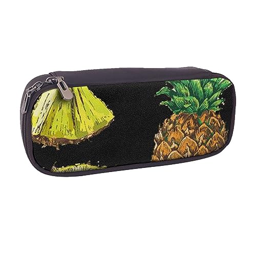 VGFJHNDF Federmäppchen aus Leder, mit Aufschrift "Thanksgiving Garden", für Schule, Schule, Büro, Make-up-Tasche, Organizer für Männer, Frauen, Mädchen, Jungen, Ananas, Einheitsgröße, Make-up-Tasche von VGFJHNDF