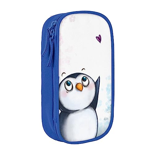 VGFJHNDF Federmäppchen mit Aufschrift "I Love Penguins", für Büro, Uni, Schule, Erwachsene, Teenager, Mädchen, Jungen, Schwarz, blau, Einheitsgröße, Make-up-Tasche von VGFJHNDF