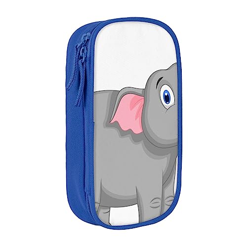 VGFJHNDF Federmäppchen mit Cartoon-Elefantenmotiv, für Büro, Uni, Schule, Erwachsene, Teenager, Mädchen, Jungen, Schwarz, blau, Einheitsgröße, Make-up-Tasche von VGFJHNDF