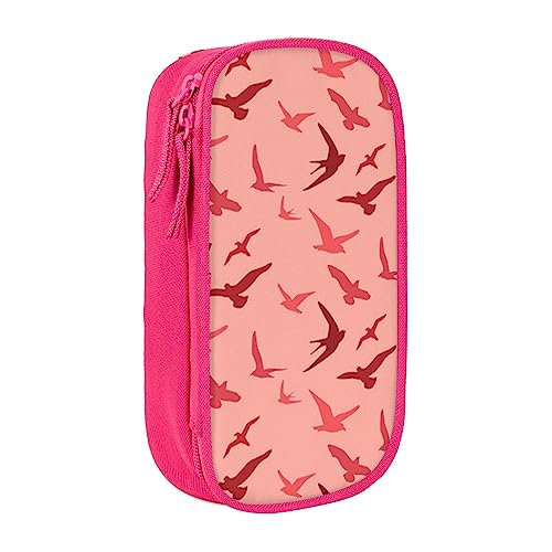 VGFJHNDF Federmäppchen mit Cartoon-Vogel-Motiv, für Büro, Uni, Schule, Erwachsene, Teenager, Mädchen, Jungen, Schwarz, rose, Einheitsgröße, Make-up-Tasche von VGFJHNDF