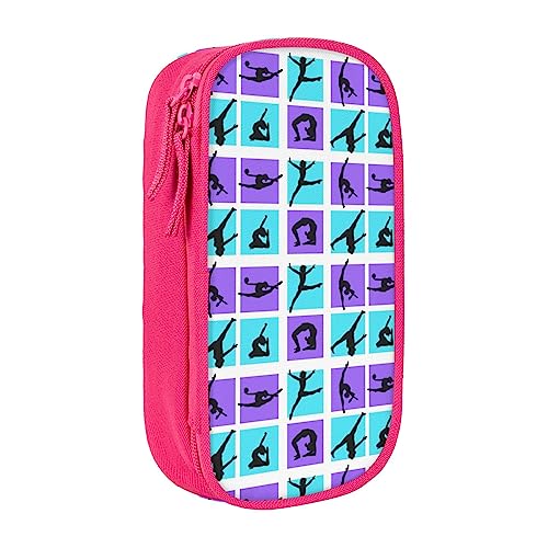 VGFJHNDF Federmäppchen mit Fächern für Gymnastik, für Büro, Uni, Schule, Erwachsene, Teenager, Mädchen, Jungen, Schwarz, rose, Einheitsgröße, Make-up-Tasche von VGFJHNDF