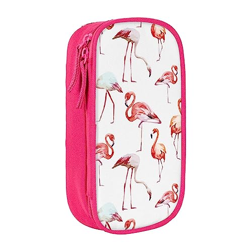 VGFJHNDF Federmäppchen mit Flamingo-Motiv, Stiftebox, Organizer für Büro, Uni, Schule, Erwachsene, Teenager, Mädchen, Jungen, Schwarz, rose, Einheitsgröße, Make-up-Tasche von VGFJHNDF