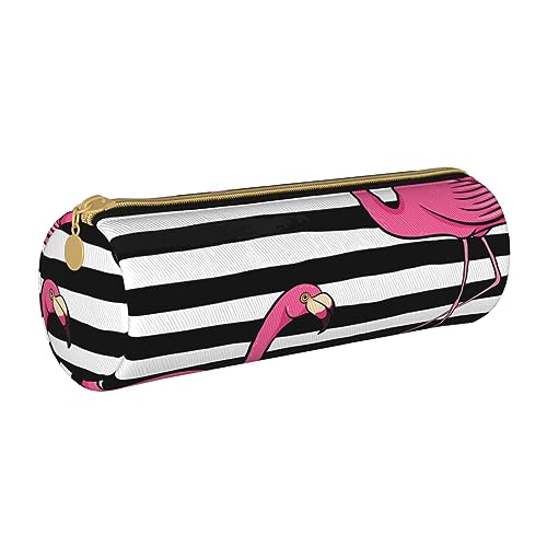 VGFJHNDF Federmäppchen mit Fußball-Motiv, rund, mit Reißverschluss, minimalistisches Federmäppchen und Make-up-Tasche für Männer, Frauen, Mädchen, Jungen, Rosa Flamingo, Einheitsgröße, Make-up-Tasche von VGFJHNDF