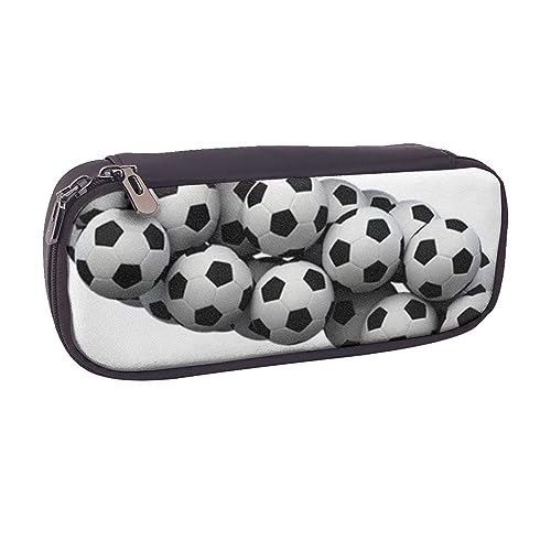 VGFJHNDF Federmäppchen mit Hundemotiv, Leder, für Schule, Schule, Büro, Make-up-Tasche, Organizer für Männer, Frauen, Mädchen, Jungen, Fußball-font-lette, Einheitsgröße, Make-up-Tasche von VGFJHNDF