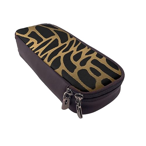 VGFJHNDF Federmäppchen mit Meeresschildkröte, Leder, Flip-Bleistiftbox, Organizer für Büro, Uni, Schule, Erwachsene, Teenager, Mädchen, Jungen, Leopard Tiger, Einheitsgröße, Make-up-Tasche von VGFJHNDF