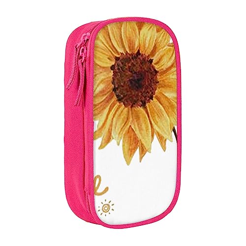 VGFJHNDF Federmäppchen mit Sonnenblumen-Motiv, für Büro, Uni, Schule, Erwachsene, Teenager, Mädchen, Jungen, Schwarz, rose, Einheitsgröße, Make-up-Tasche von VGFJHNDF