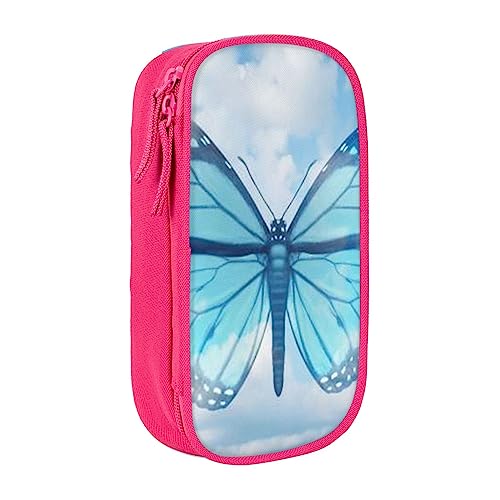 VGFJHNDF Federmäppchen mit blauem Schmetterling und Wolken, Stifteetui, Organizer für Büro, Uni, Schule, Erwachsene, Teenager, Mädchen, Jungen, Schwarz, rose, Einheitsgröße, Make-up-Tasche von VGFJHNDF