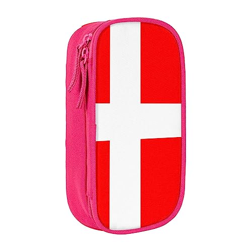 VGFJHNDF Federmäppchen mit dänischer Flagge, Stifteetui, Organizer für Büro, Uni, Schule, Erwachsene, Teenager, Mädchen, Jungen, Schwarz, rose, Einheitsgröße, Make-up-Tasche von VGFJHNDF