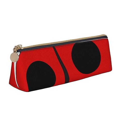 VGFJHNDF Federmäppchen mit kanadischer Flagge, Leder, dreieckig, mit Reißverschluss, minimalistisches Federmäppchen und Make-up-Tasche für Männer, Frauen, Mädchen, Jungen, marienkäfer, Einheitsgröße, von VGFJHNDF