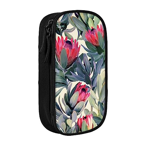 VGFJHNDF Federmäppchen mit roten Blumen, für Büro, Uni, Schule, Erwachsene, Teenager, Mädchen, Jungen, Schwarz, Schwarz , Einheitsgröße, Make-up-Tasche von VGFJHNDF