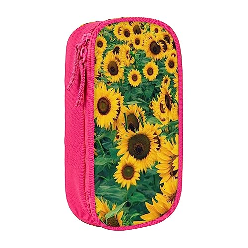 VGFJHNDF Federmäppchen mit vielen schönen Sonnenblumen, für Büro, Uni, Schule, Erwachsene, Teenager, Mädchen, Jungen, Schwarz, rose, Einheitsgröße, Make-up-Tasche von VGFJHNDF